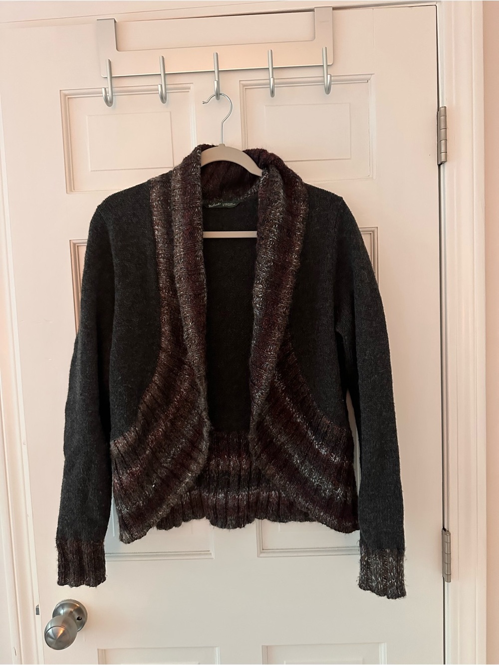 Woolrich Charcoal Shawl Collar Women's Sweater